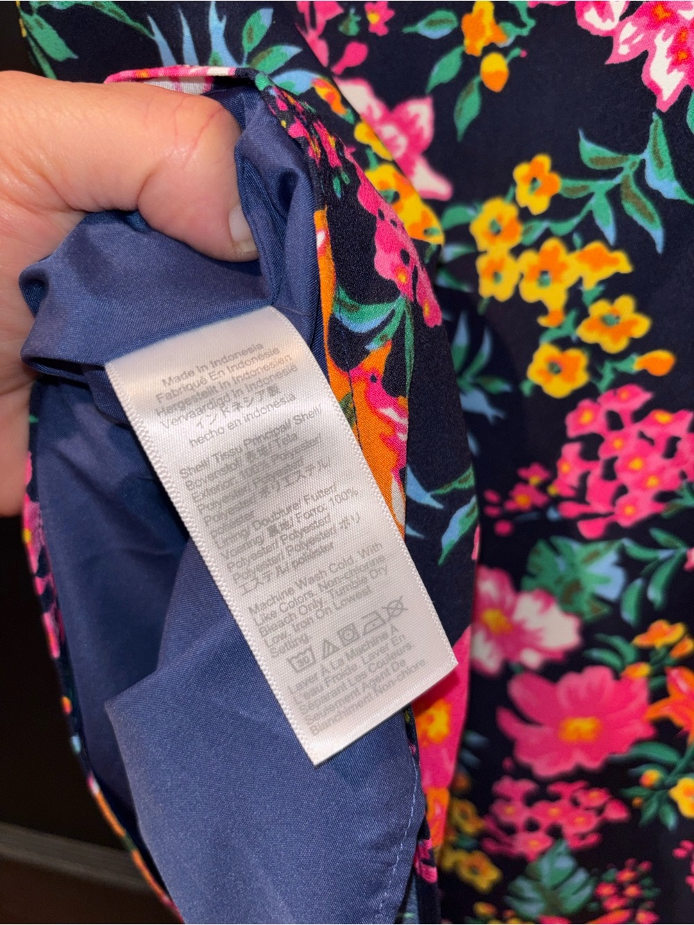 J.Crew Navy Floral Ruffle Sleeveless Blouse Top Size M - Picture 4 of 6
